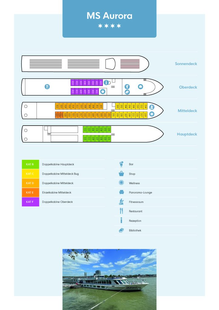 MS Aurora - Deckplan + Schiffsbeschreibung 1